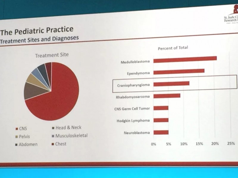圣裘德儿童研究医院主要收治的儿童肿瘤病种及比例