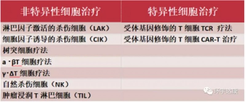 特异性和非特异性细胞免疫治疗