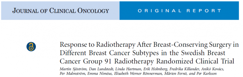 乳腺癌组（SweBCG91-RT trial）放疗的随机临床研究