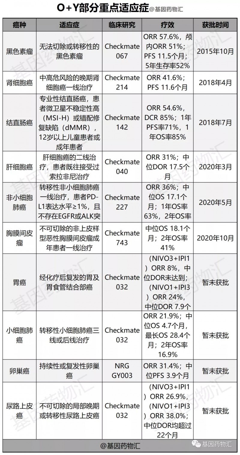 纳武单抗联合伊匹单抗获批适应症