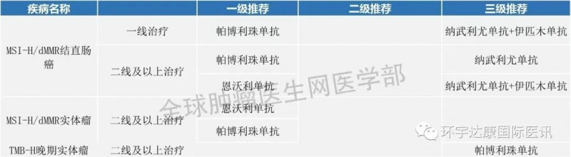 MSI-H/dMMR和TMB-H实体瘤免疫治疗指南