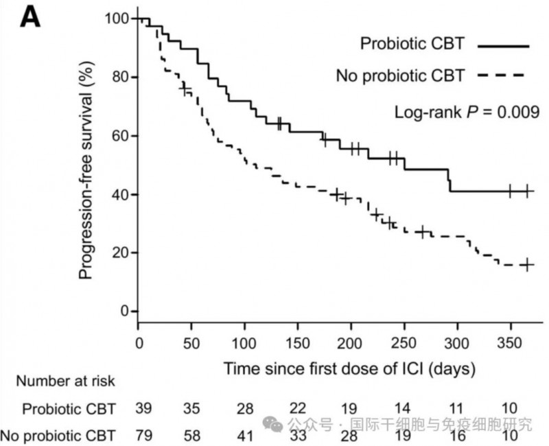 益生菌辅助治疗的中位无进展生存期