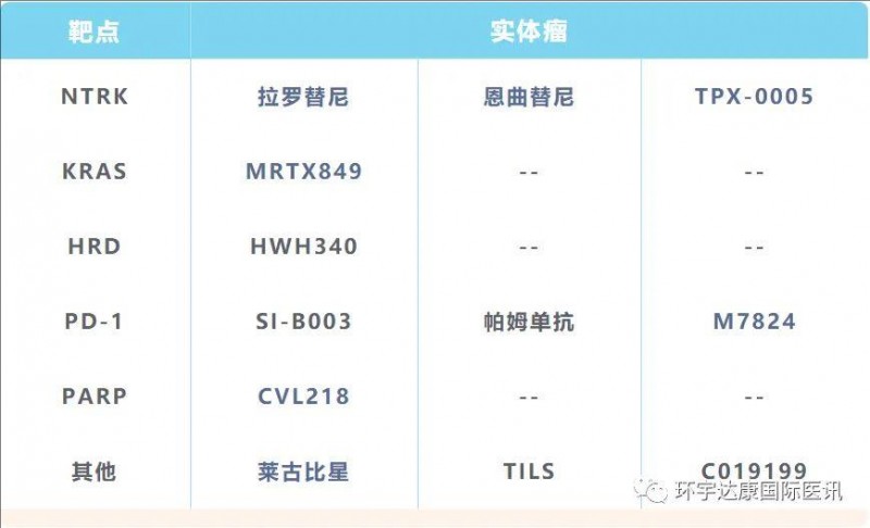 实体瘤基因突变靶点及靶向药