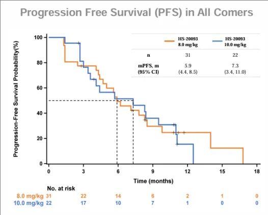 HS-20093中位无进展生存期