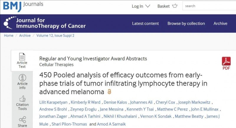 TILs细胞疗法治疗黑色素瘤的数据