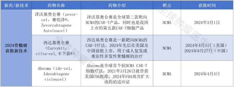 2024年获批的骨髓瘤新技术